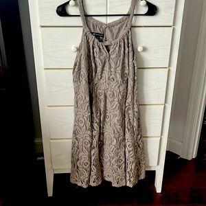 INC Gray High-Waist Lacey Dress